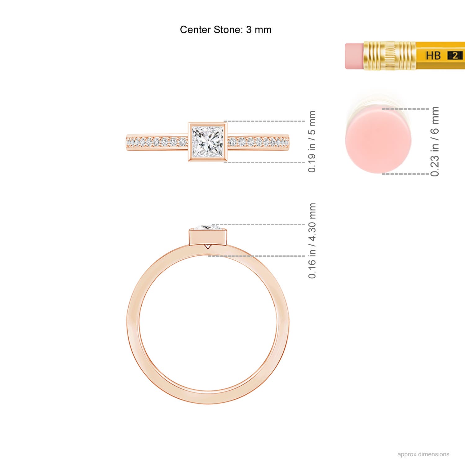 H, SI2 / 0.26 CT / 14 KT Rose Gold