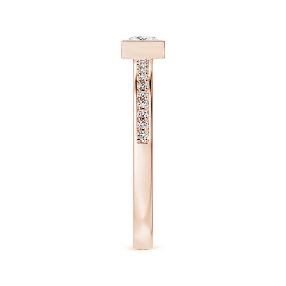 3mm IJI1I2 Bezel-Set Princess Diamond Stackable Promise Ring in Rose Gold side-2