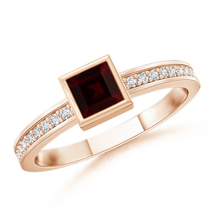 A - Garnet / 0.3 CT / 14 KT Rose Gold