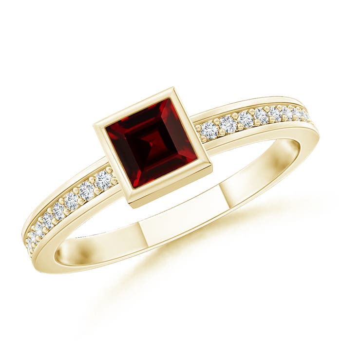 AAAA - Garnet / 0.3 CT / 14 KT Yellow Gold