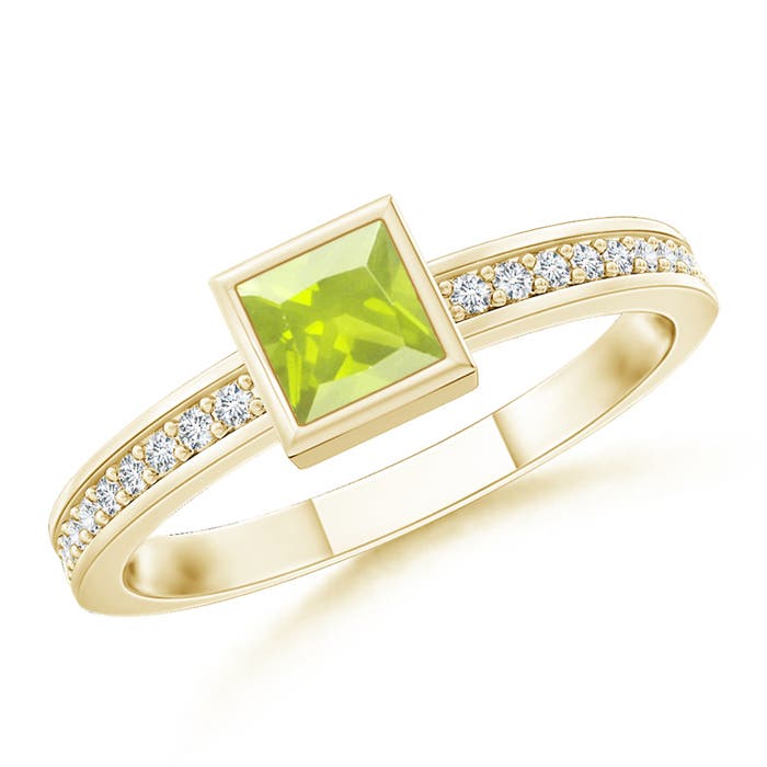 A - Peridot / 0.26 CT / 14 KT Yellow Gold