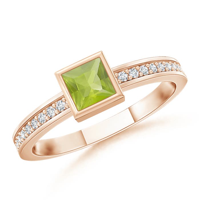 AA - Peridot / 0.26 CT / 14 KT Rose Gold