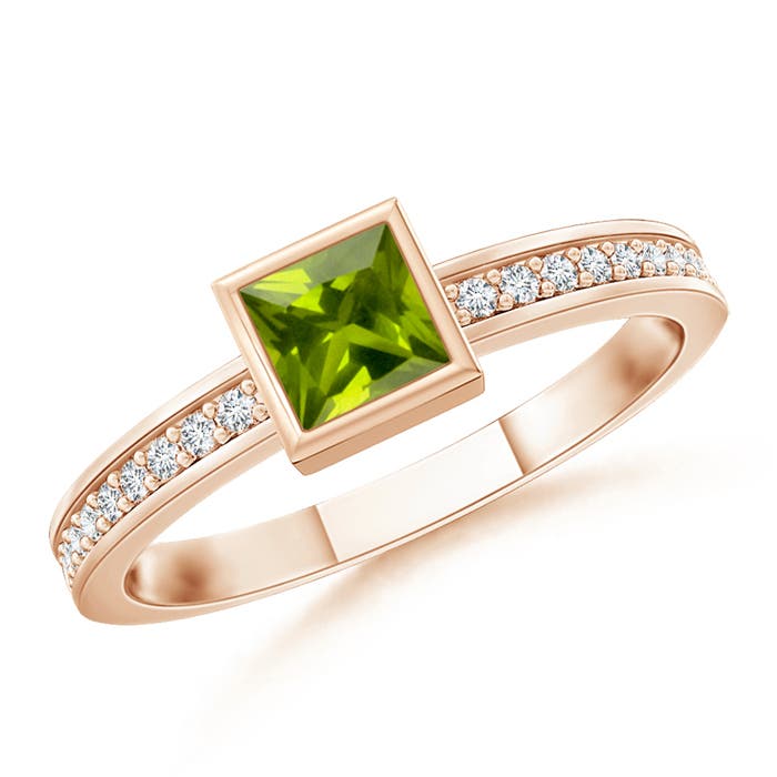 AAA - Peridot / 0.26 CT / 14 KT Rose Gold