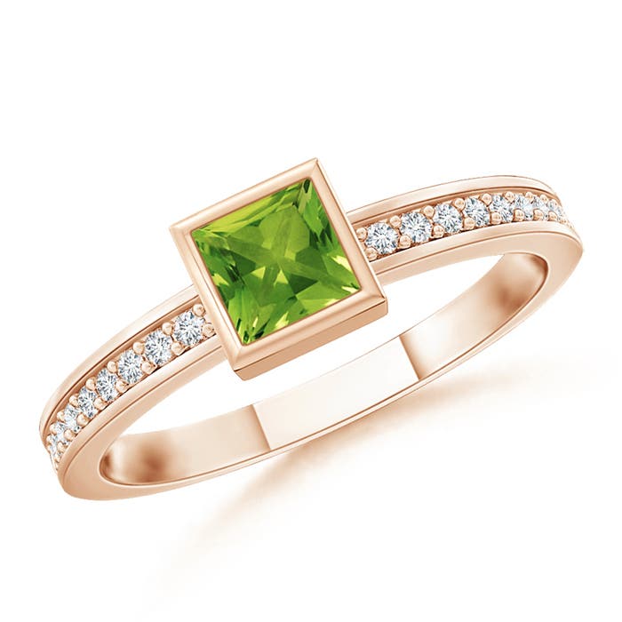 AAAA - Peridot / 0.26 CT / 14 KT Rose Gold