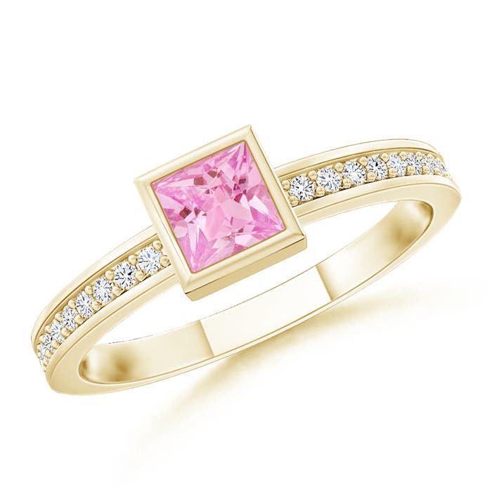 A - Pink Sapphire / 0.28 CT / 14 KT Yellow Gold