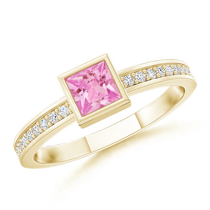 AA - Pink Sapphire / 0.28 CT / 14 KT Yellow Gold