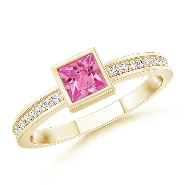 AAAA - Pink Sapphire / 0.28 CT / 14 KT Yellow Gold