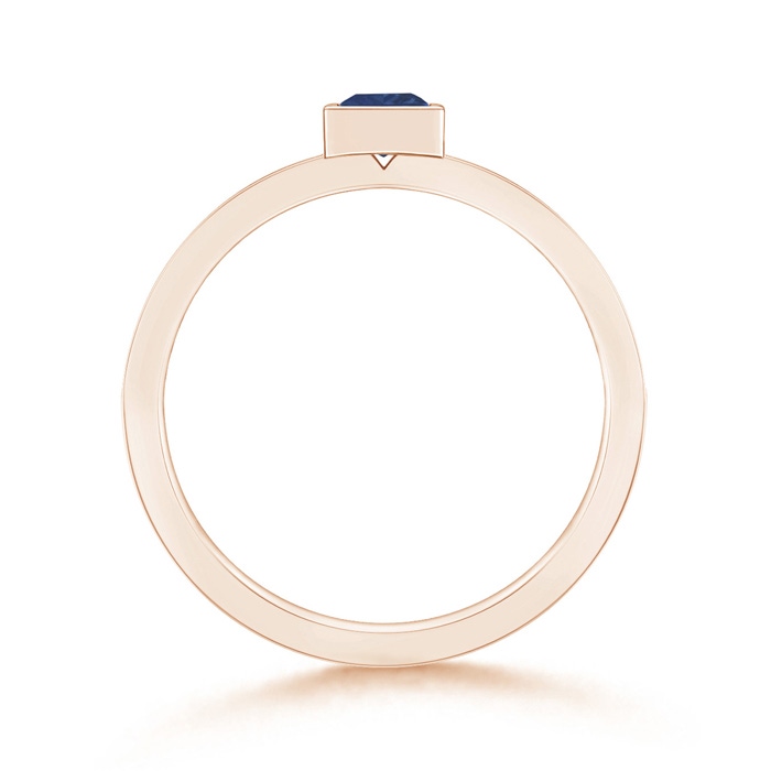 3mm A Bezel-Set Square Blue Sapphire Stackable Promise Ring in Rose Gold product image