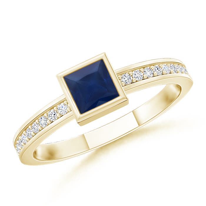 A - Blue Sapphire / 0.29 CT / 14 KT Yellow Gold