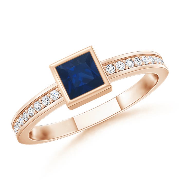 AA - Blue Sapphire / 0.29 CT / 14 KT Rose Gold