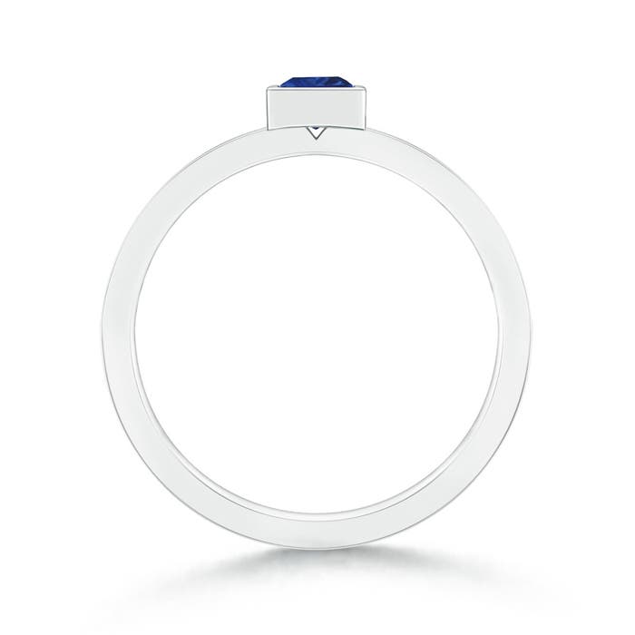 AAA - Blue Sapphire / 0.29 CT / 14 KT White Gold