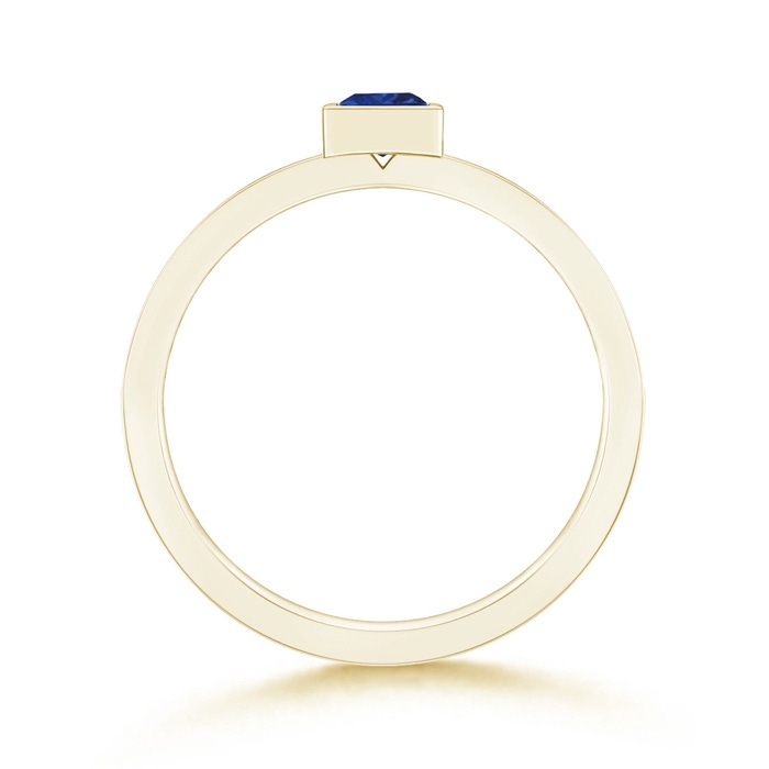 3mm AAA Bezel-Set Square Blue Sapphire Stackable Promise Ring in Yellow Gold Product Image
