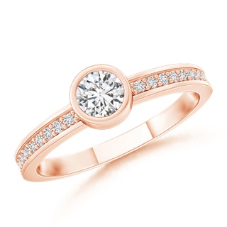 3.5mm HSI2 Bezel-Set Round Diamond Stackable Ring in Rose Gold