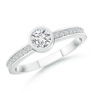 3.5mm HSI2 Bezel-Set Round Diamond Stackable Ring in White Gold