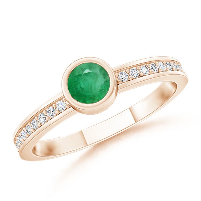 A - Emerald / 0.25 CT / 14 KT Rose Gold