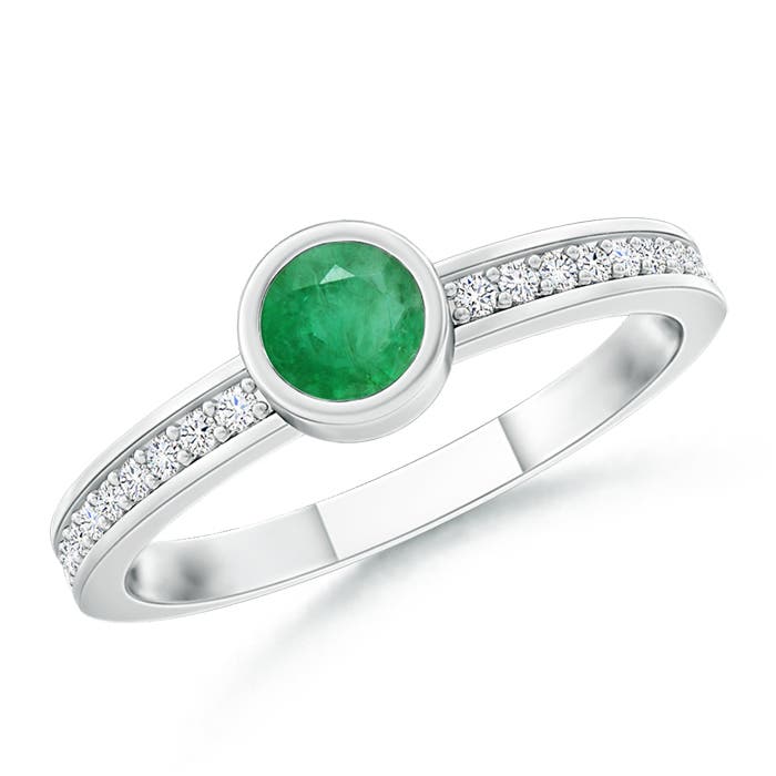 A - Emerald / 0.25 CT / 14 KT White Gold