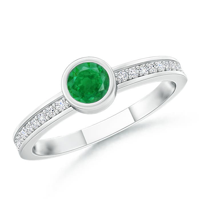 AA - Emerald / 0.25 CT / 14 KT White Gold