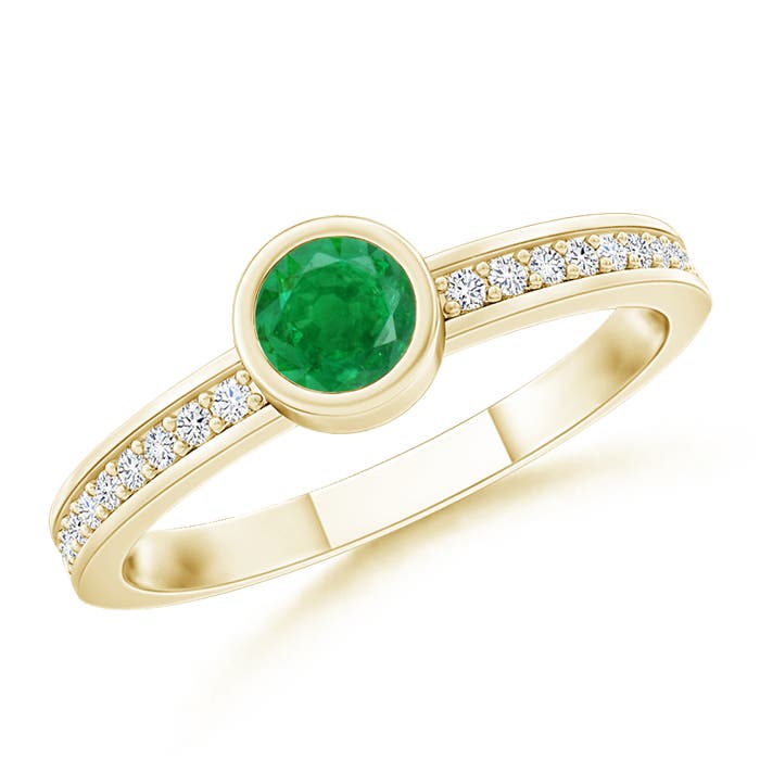 AA - Emerald / 0.25 CT / 14 KT Yellow Gold