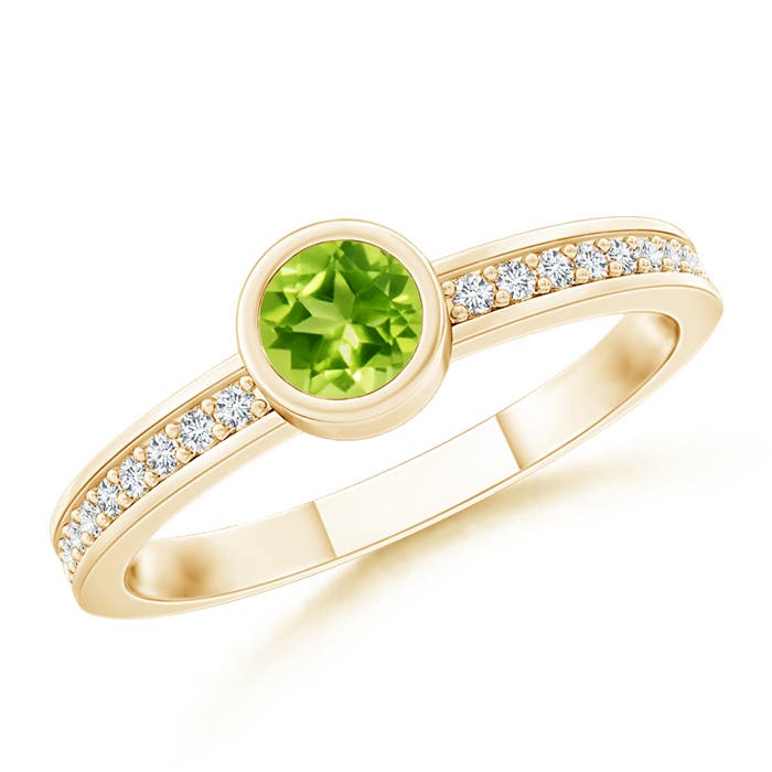 AAA - Peridot / 0.28 CT / 14 KT Yellow Gold