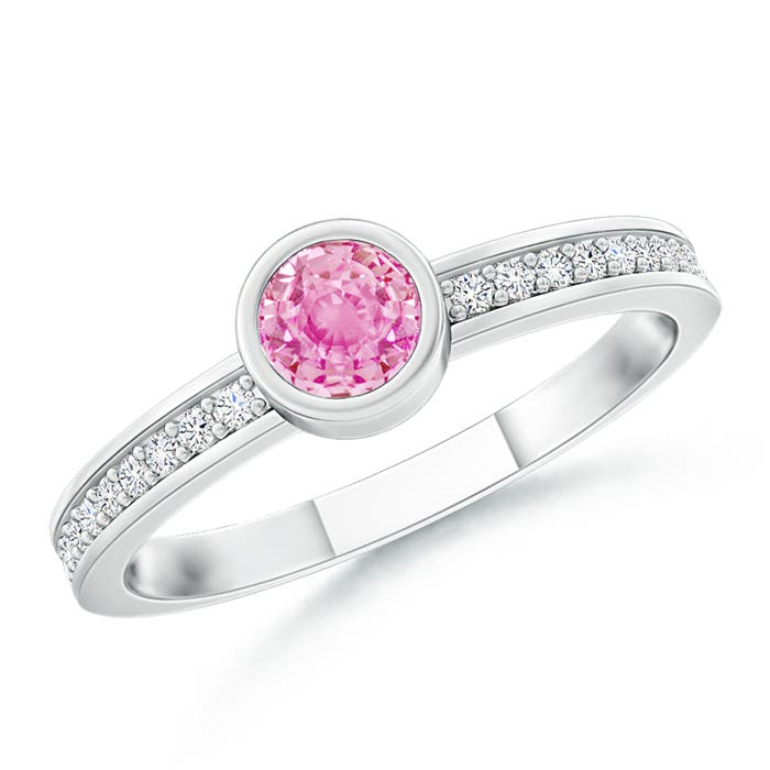 A - Pink Sapphire / 0.33 CT / 14 KT White Gold