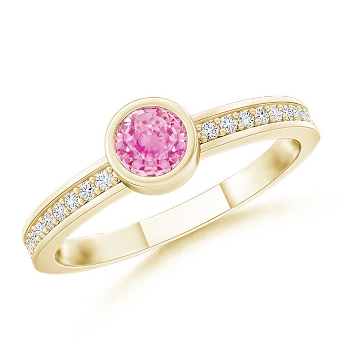 A - Pink Sapphire / 0.33 CT / 14 KT Yellow Gold