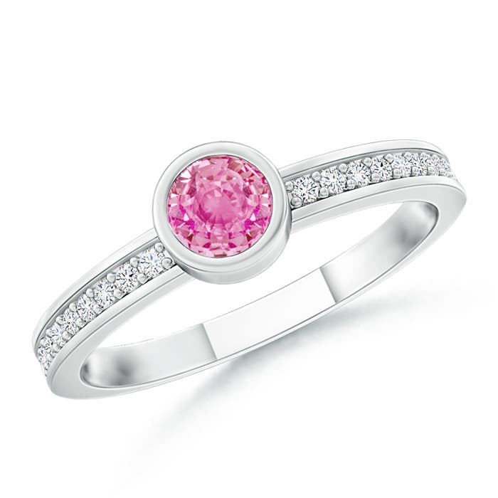 AA - Pink Sapphire / 0.33 CT / 14 KT White Gold