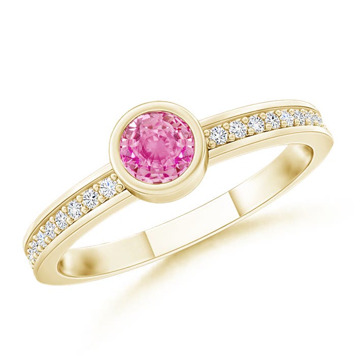 AA - Pink Sapphire / 0.33 CT / 14 KT Yellow Gold