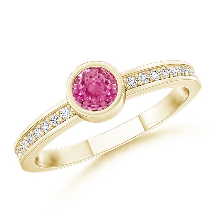 AAA - Pink Sapphire / 0.33 CT / 14 KT Yellow Gold