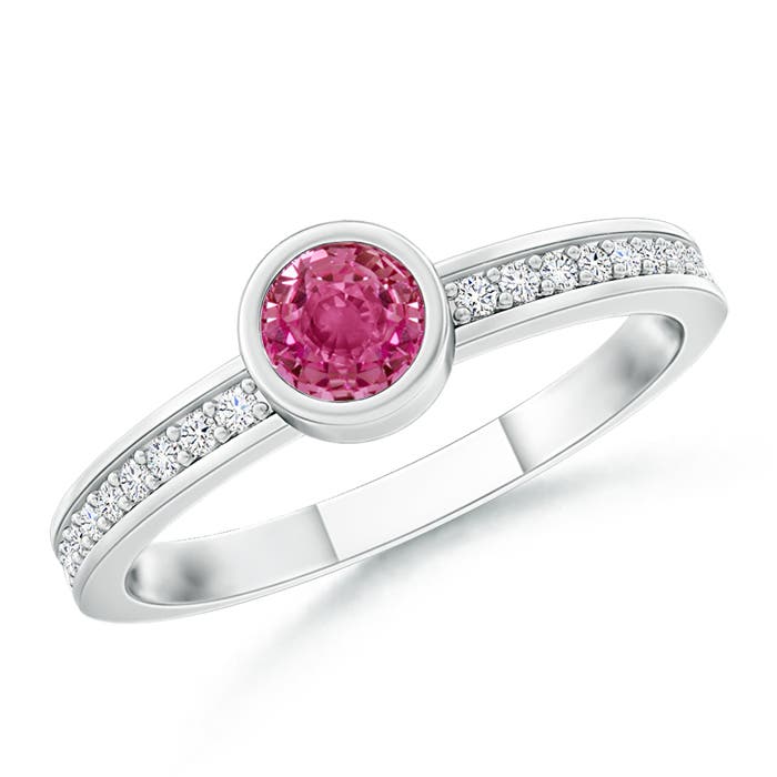 AAAA - Pink Sapphire / 0.33 CT / 14 KT White Gold