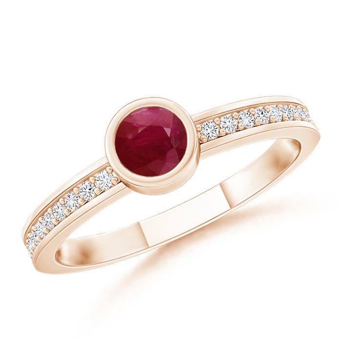 A - Ruby / 0.33 CT / 14 KT Rose Gold