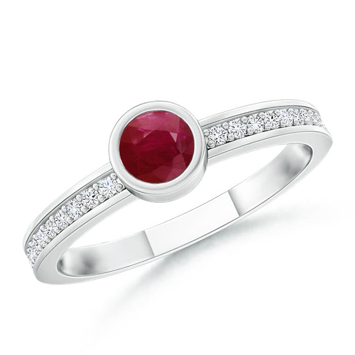 A - Ruby / 0.33 CT / 14 KT White Gold