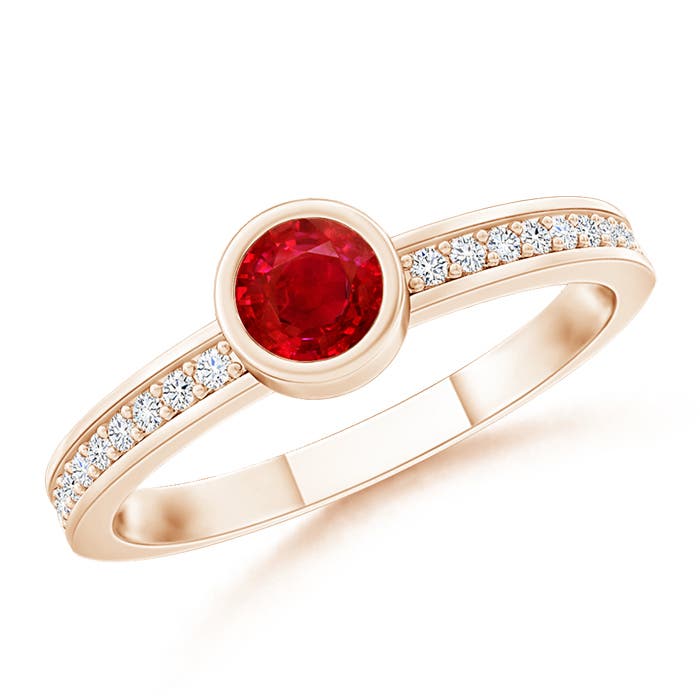 AAA - Ruby / 0.33 CT / 14 KT Rose Gold