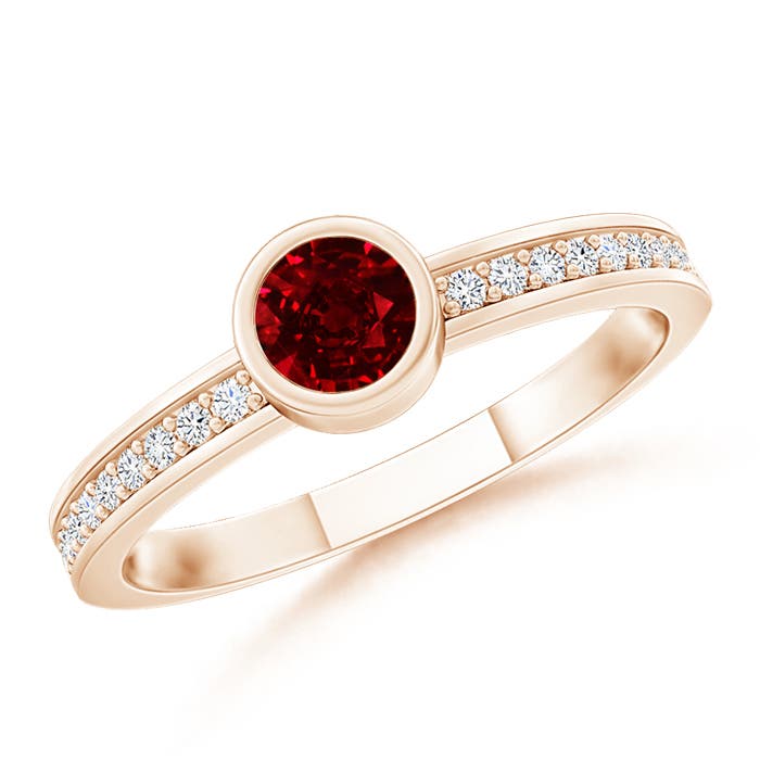 AAAA - Ruby / 0.33 CT / 14 KT Rose Gold