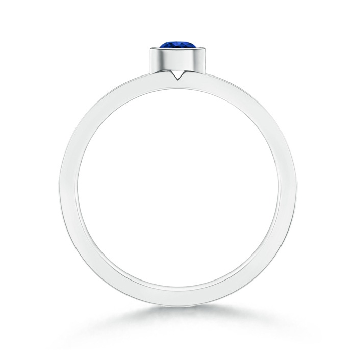 3.5mm AAAA Bezel Round Sapphire Stackable Ring with Diamond Accents in P950 Platinum Side-1