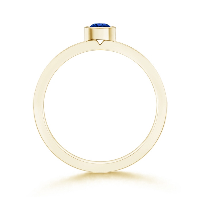 3.5mm AAAA Bezel Round Sapphire Stackable Ring with Diamond Accents in Yellow Gold Side-1