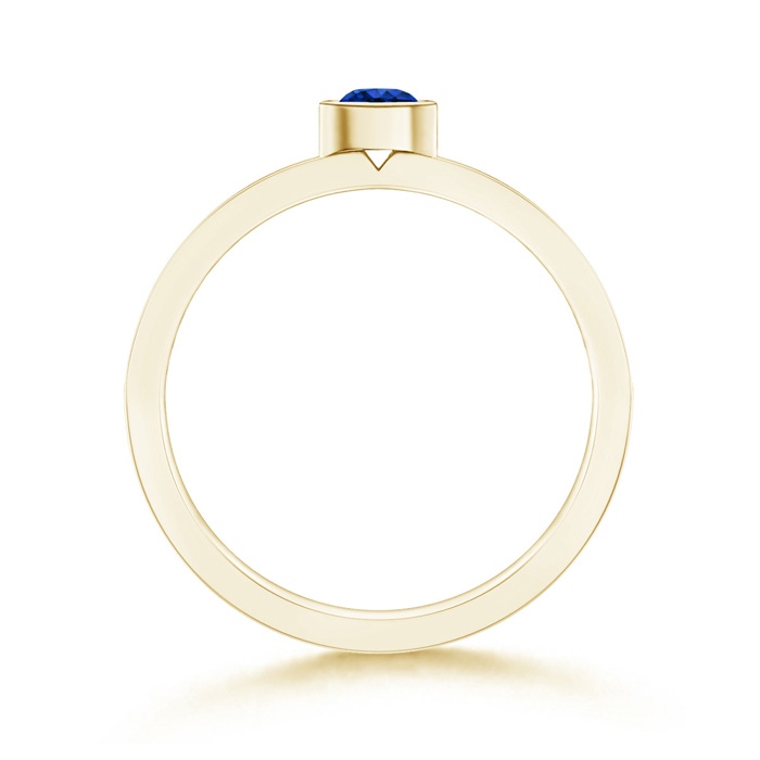 3.5mm AAAA Bezel Round Sapphire Stackable Ring with Diamond Accents in Yellow Gold side-1