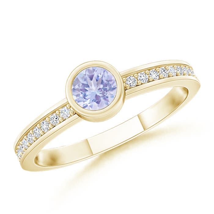 A - Tanzanite / 0.28 CT / 14 KT Yellow Gold