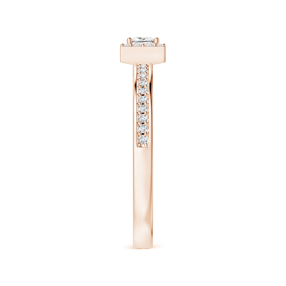 3mm GVS2 Princess-Cut Diamond Halo Stackable Ring in Rose Gold side-2