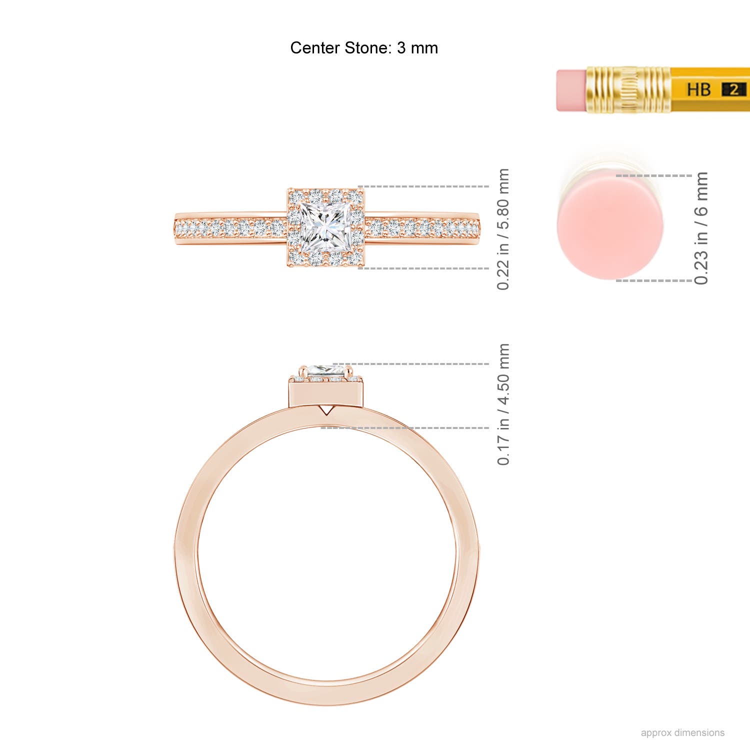 F-G, VS / 0.32 CT / 14 KT Rose Gold