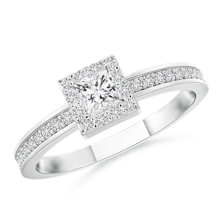 3mm HSI2 Princess-Cut Diamond Halo Stackable Ring in White Gold 