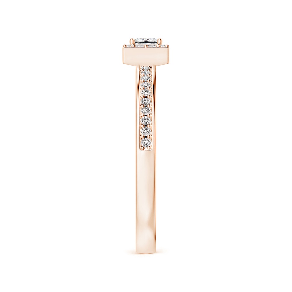 3mm IJI1I2 Princess-Cut Diamond Halo Stackable Ring in Rose Gold side-2