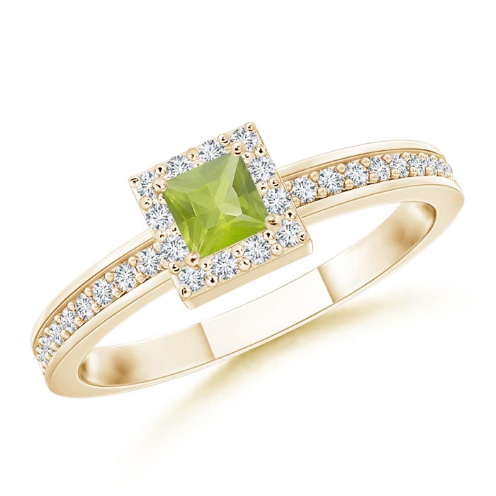 AA - Peridot / 0.32 CT / 14 KT Yellow Gold