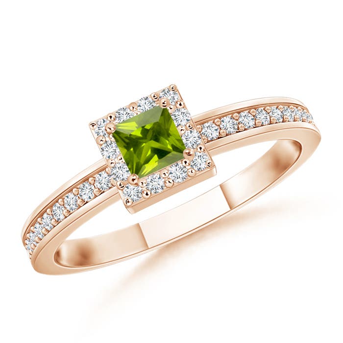 AAA - Peridot / 0.32 CT / 14 KT Rose Gold