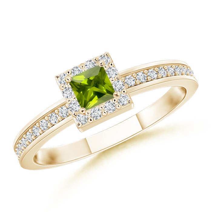 AAA - Peridot / 0.32 CT / 14 KT Yellow Gold