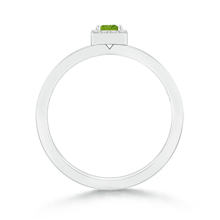 AAAA - Peridot / 0.32 CT / 14 KT White Gold