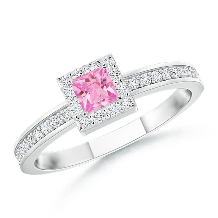 AA - Pink Sapphire / 0.34 CT / 14 KT White Gold