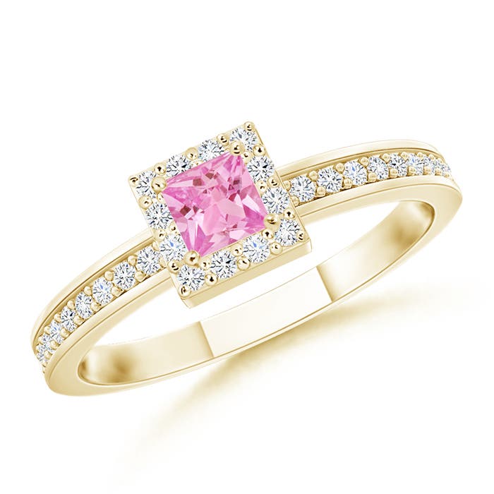 AA - Pink Sapphire / 0.34 CT / 14 KT Yellow Gold