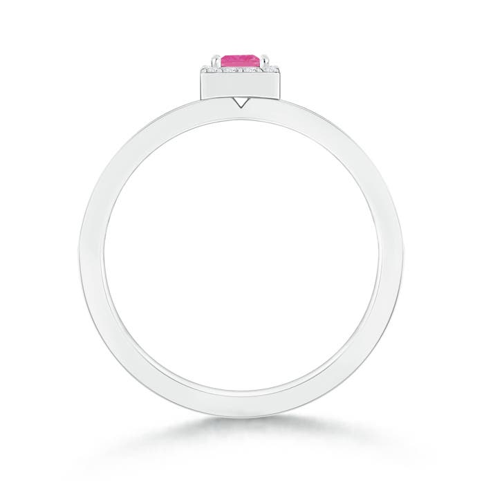 AAAA - Pink Sapphire / 0.34 CT / 14 KT White Gold