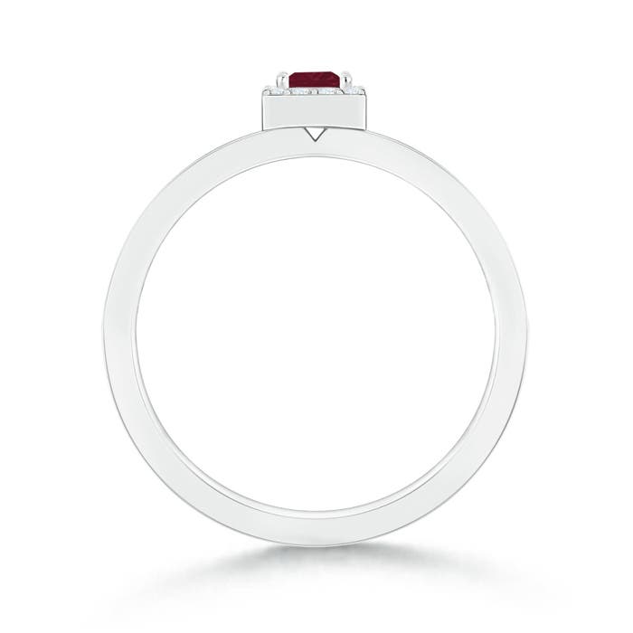 A - Ruby / 0.36 CT / 14 KT White Gold