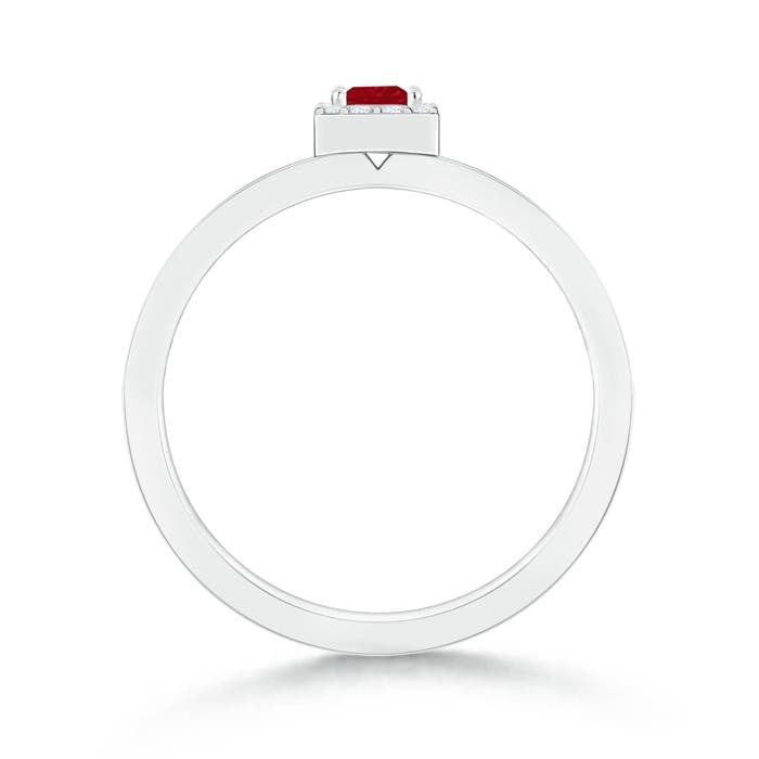 AA - Ruby / 0.36 CT / 14 KT White Gold